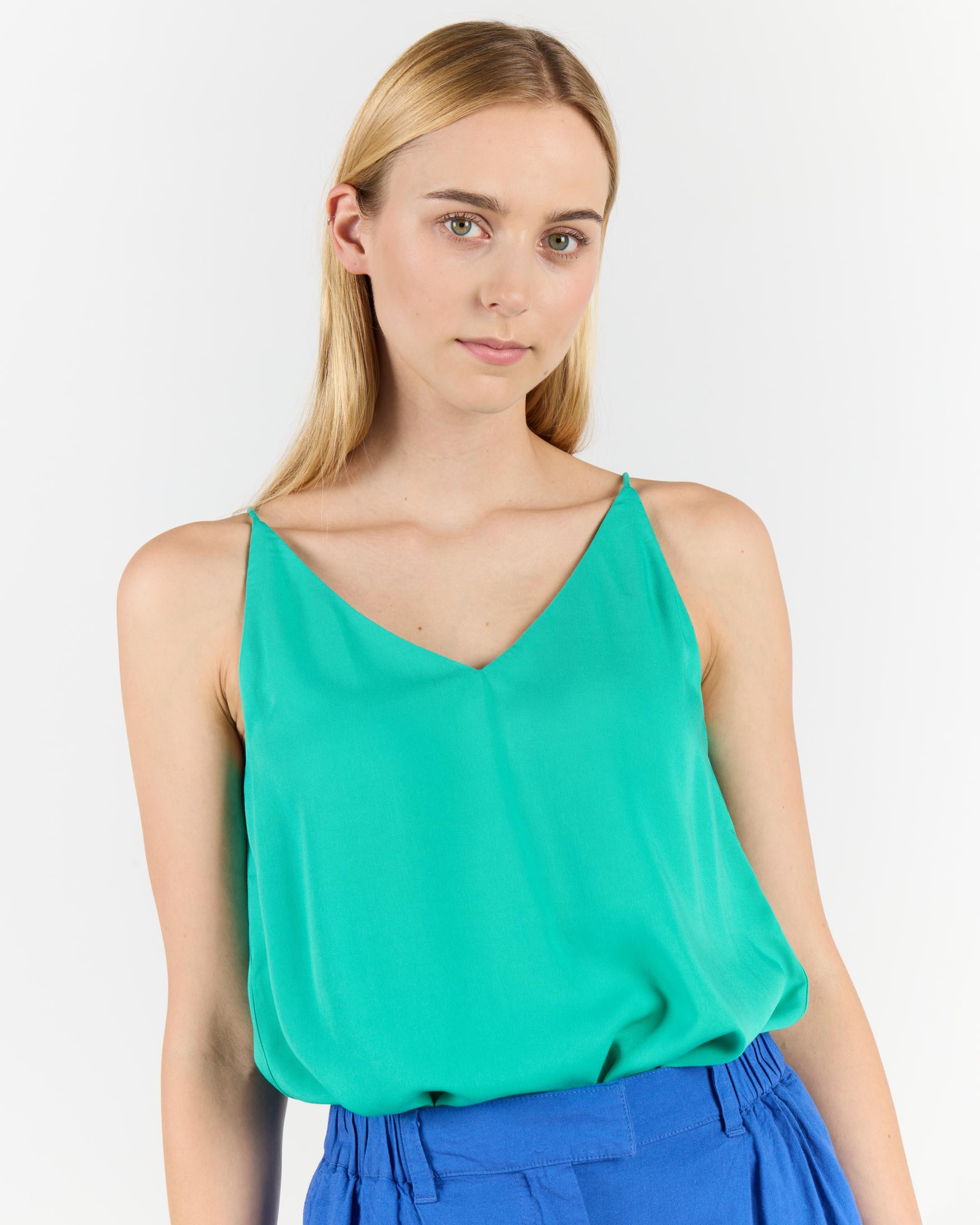 Wemoto Karine Peacock Viscose Top Damen Trägertop grün